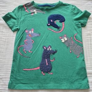 Kids Green Rat Print T-Shirt Mini Boden 5/6